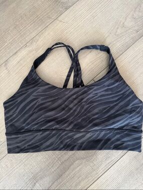 lululemon athletica Energy Longline Black Zebra Print Bra, Size 12, NWOT